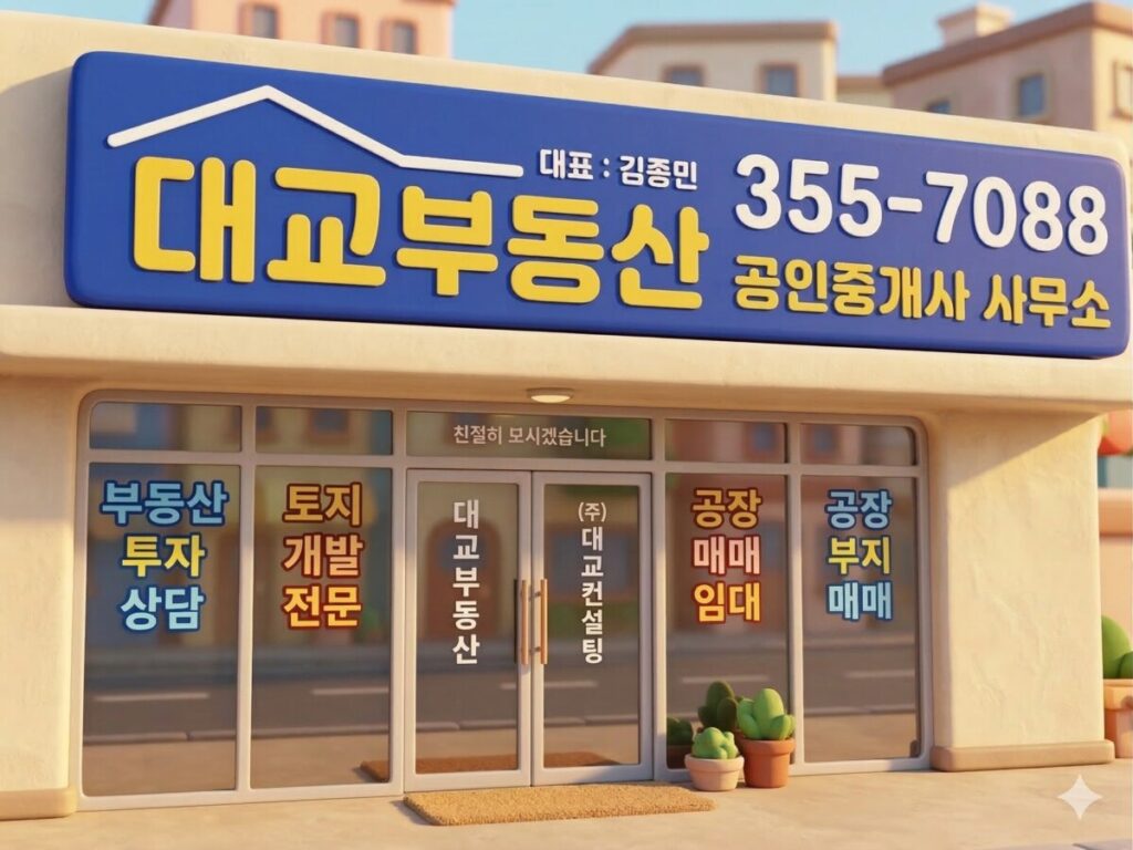 1년 계약 중도퇴실 복비 화성 송산 대교부동산 전경