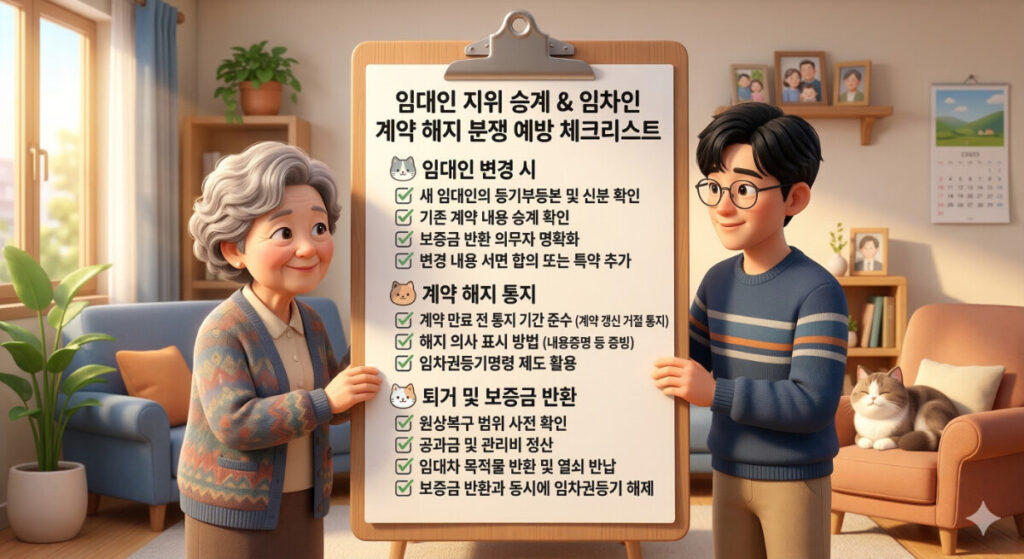 임대인 지위 승계와 임차인 계약 해지 분쟁 예방을 위한 체크리스트
