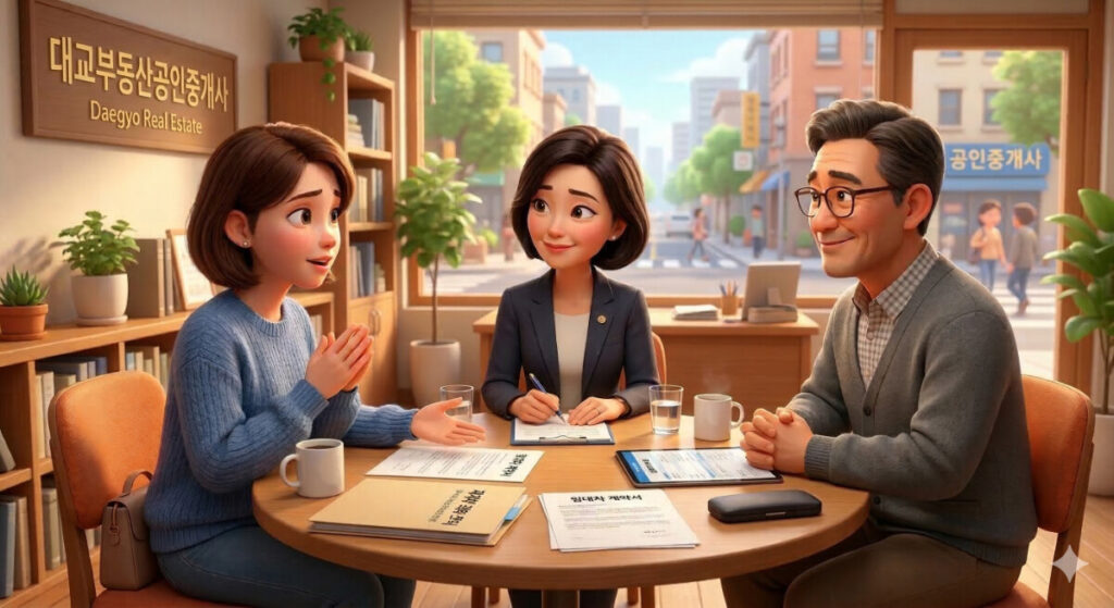 재계약 의사 번복 상황을 해결하기 위해 전문가가 조언하는 모습