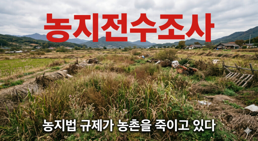 농지전수조사 대상 방치된 논밭 전경 이미지